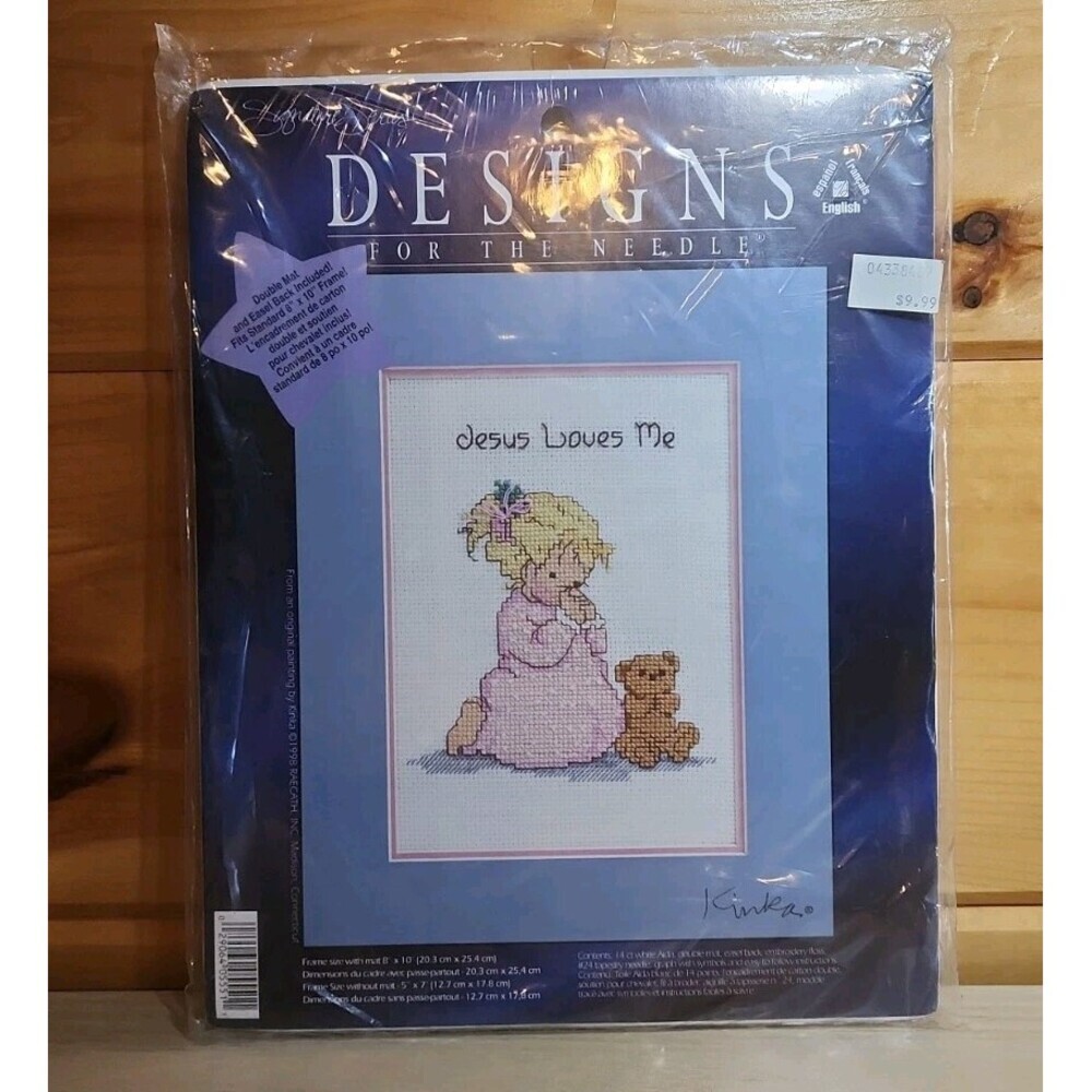 Designs for the Needle  Vintage 1998 Cross Stitch Kit #5551 JESUS LOVES ME
